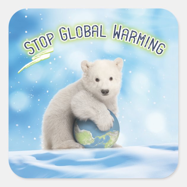 Stop Global Warming Polar Bear Stickers